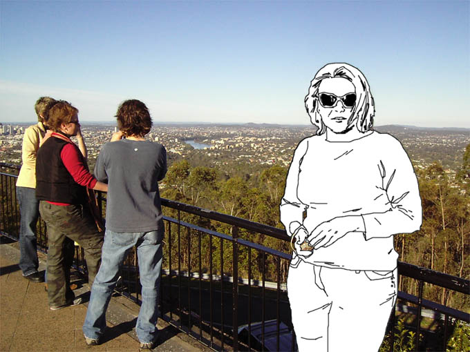 Invisible, looking over Brisbane.